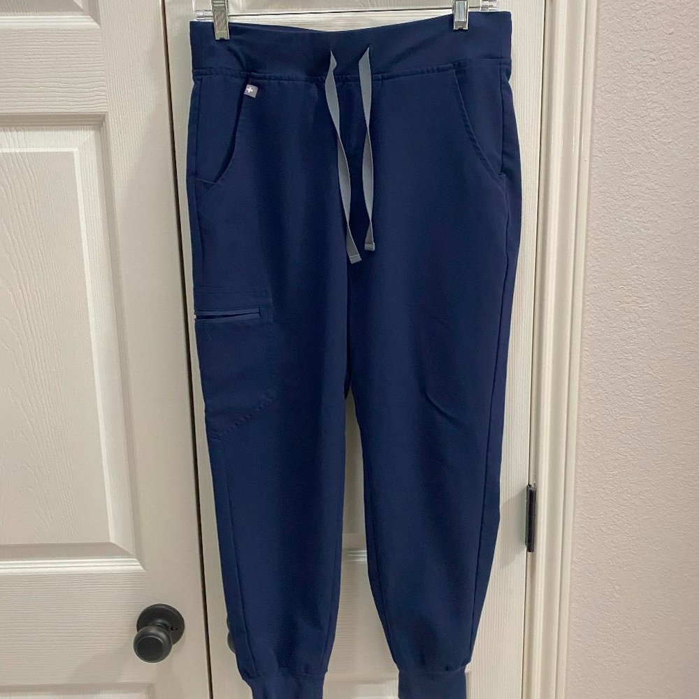 FIG Scrubs - Zamora Jogger Scrub Pants, Navy, Small Petite